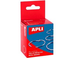APLI ANILLAS METÁLICAS ARTICULADAS Ø20MM CAJA 20 UD NIQUELADAS APLI ANILLAS METÁLICAS ARTICULADAS Ø20MM CAJA 20 UD NIQUELADAS