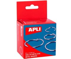 APLI ANILLAS METÁLICAS ARTICULADAS Ø38MM CAJA 20 UD NIQUELADAS APLI ANILLAS METÁLICAS ARTICULADAS Ø38MM CAJA 20 UD NIQUELADAS