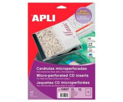 APLI CARATULAS PARA CD-DVD MICROPERFORADAS CARTULINA 200 GR 10H APLI CARATULAS PARA CD-DVD MICROPERFORADAS CARTULINA 200 GR 10H