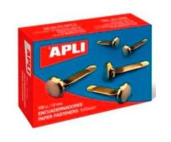 APLI ENCUADERNADORES METÁLICOS SIN ARANDELA DORADOS 12MM - 100UD- APLI ENCUADERNADORES METÁLICOS SIN ARANDELA DORADOS 12MM - 100UD-