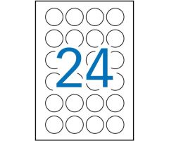 APLI ETIQUETAS ADHESIVAS CIRCULARES Ø40MM INKJET/LÁSER 24 X 25H BLANCO APLI ETIQUETAS ADHESIVAS CIRCULARES Ø40MM INKJET/LÁSER 24 X 25H BLANCO