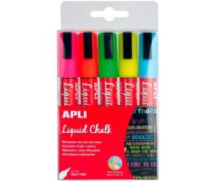 APLI MARCADOR DE TIZA LÍQUIDA PUNTA REDONDA 5,5MM COLORES SURTIDOS BLÍSTER 5 UD APLI MARCADOR DE TIZA LÍQUIDA PUNTA REDONDA 5,5MM COLORES SURTIDOS BLÍSTER 5 UD