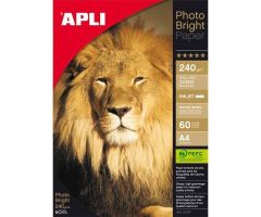 APLI PAPEL FOTOGRÁFICO PROFESIONAL PHOTO BRIGHT A4 240GR INKJET PAQUETE 60H BLANCO BRILLO APLI PAPEL FOTOGRÁFICO PROFESIONAL PHOTO BRIGHT A4 240GR INKJET PAQUETE 60H BLANCO BRILLO