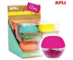 APLI PORTACLIPS REDONDO CON 50 CLIPS COLORES SURTIDOS APLI PORTACLIPS REDONDO CON 50 CLIPS COLORES SURTIDOS