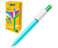 BIC BOLÍGRAFO 4 COLORES FUN PASTEL CUERPO BLANCO/AZUL CAJA 12 UD BIC BOLÍGRAFO 4 COLORES FUN PASTEL CUERPO BLANCO/AZUL CAJA 12 UD
