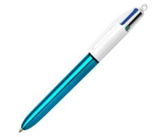 BIC BOLÍGRAFO 4 COLORES SHINE SILVER CUERPO BLANCO/AZUL METÁLICO CAJA 12 UD BIC BOLÍGRAFO 4 COLORES SHINE SILVER CUERPO BLANCO/AZUL METÁLICO CAJA 12 UD