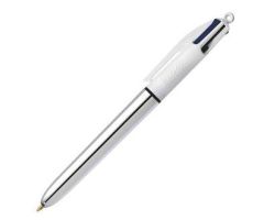 BIC BOLÍGRAFO 4 COLORES SHINE SILVER CUERPO BLANCO/PLATEADO CAJA 12 UD BIC BOLÍGRAFO 4 COLORES SHINE SILVER CUERPO BLANCO/PLATEADO CAJA 12 UD
