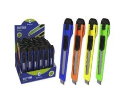 BISMARK CUTTER ESTRECHO / CUCHILLA FRACTURABLE DE 9 MM / SISTEMA BLOQUEO CUCHILLA INTERCAMBIABLE COLORES SURTIDOS BISMARK CUTTER ESTRECHO / CUCHILLA FRACTURABLE DE 9 MM / SISTEMA BLOQUEO CUCHILLA INTERCAMBIABLE COLORES SURTIDOS