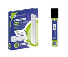 BISMARK REPUESTO CUTTER 18MM / CUCHILLA FRACTURABLE CAJITA DE 10 CUCHILLAS BISMARK REPUESTO CUTTER 18MM / CUCHILLA FRACTURABLE CAJITA DE 10 CUCHILLAS