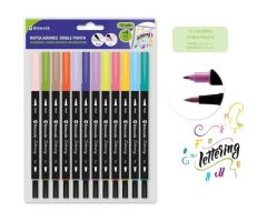 BISMARK ROTULADORES LETTERING DOBLE PUNTA FINA/PINCEL C/SURTIDOS ESTUCHE 12 UD BISMARK ROTULADORES LETTERING DOBLE PUNTA FINA/PINCEL C/SURTIDOS ESTUCHE 12 UD