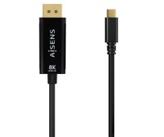 Cable Conversor Aisens A109-0688/ USB Tipo-C Macho - DisplayPort Macho/ Hasta 27W/ 1250Mbps/ 80cm/ Negro Cable Conversor Aisens A109-0688/ USB Tipo-C Macho - DisplayPort Macho/ Hasta 27W/ 1250Mbps/ 80cm/ Negro