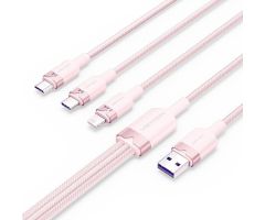 Cable USB 2.0 Lightning Vention CTPPG/ USB Macho/ USB Tipo-C Macho - MicroUSB Macho - Lightning Macho/ 1.5m/ Rosa Cable USB 2.0 Lightning Vention CTPPG/ USB Macho/ USB Tipo-C Macho - MicroUSB Macho - Lightning Macho/ 1.5m/ Rosa