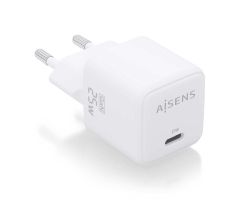 Cargador de Pared GaN Aisens ASCH-25W1P012-W/ 1xUSB Tipo-C/ 25W Cargador de Pared GaN Aisens ASCH-25W1P012-W/ 1xUSB Tipo-C/ 25W