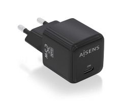 Cargador de Pared GaN Aisens ASCH-25W1P013-BK/ 1xUSB Tipo-C/ 25W Cargador de Pared GaN Aisens ASCH-25W1P013-BK/ 1xUSB Tipo-C/ 25W