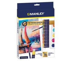 MANLEY SET PINTURA GOUACHE SET 16 PIEZAS C/SURTIDOS MANLEY SET PINTURA GOUACHE SET 16 PIEZAS C/SURTIDOS