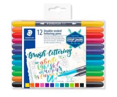 STAEDTLER ROTULADORES BRUSH LETTERING DOBLE PUNTA FINA/PINCEL C/SURTIDOS ESTUCHE 12 UD STAEDTLER ROTULADORES BRUSH LETTERING DOBLE PUNTA FINA/PINCEL C/SURTIDOS ESTUCHE 12 UD