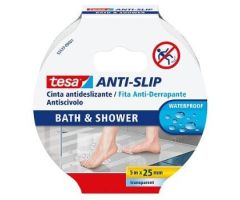 TESA CINTA ANTIDESLIZANTE ADHESIVA BAÑO 25MM X 5M TRANSPARENTE TESA CINTA ANTIDESLIZANTE ADHESIVA BAÑO 25MM X 5M TRANSPARENTE