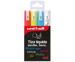 UNIBALL MARCADOR DE TIZA LÍQUIDA CHALK PWE-5M 4P COLOERS SURTIDOS BLÍSTER 4 UD UNIBALL MARCADOR DE TIZA LÍQUIDA CHALK PWE-5M 4P COLOERS SURTIDOS BLÍSTER 4 UD