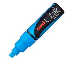 UNIBALL MARCADOR DE TIZA LÍQUIDA CHALK PWE-8K PUNTA BISELADA AZUL CLARO UNIBALL MARCADOR DE TIZA LÍQUIDA CHALK PWE-8K PUNTA BISELADA AZUL CLARO